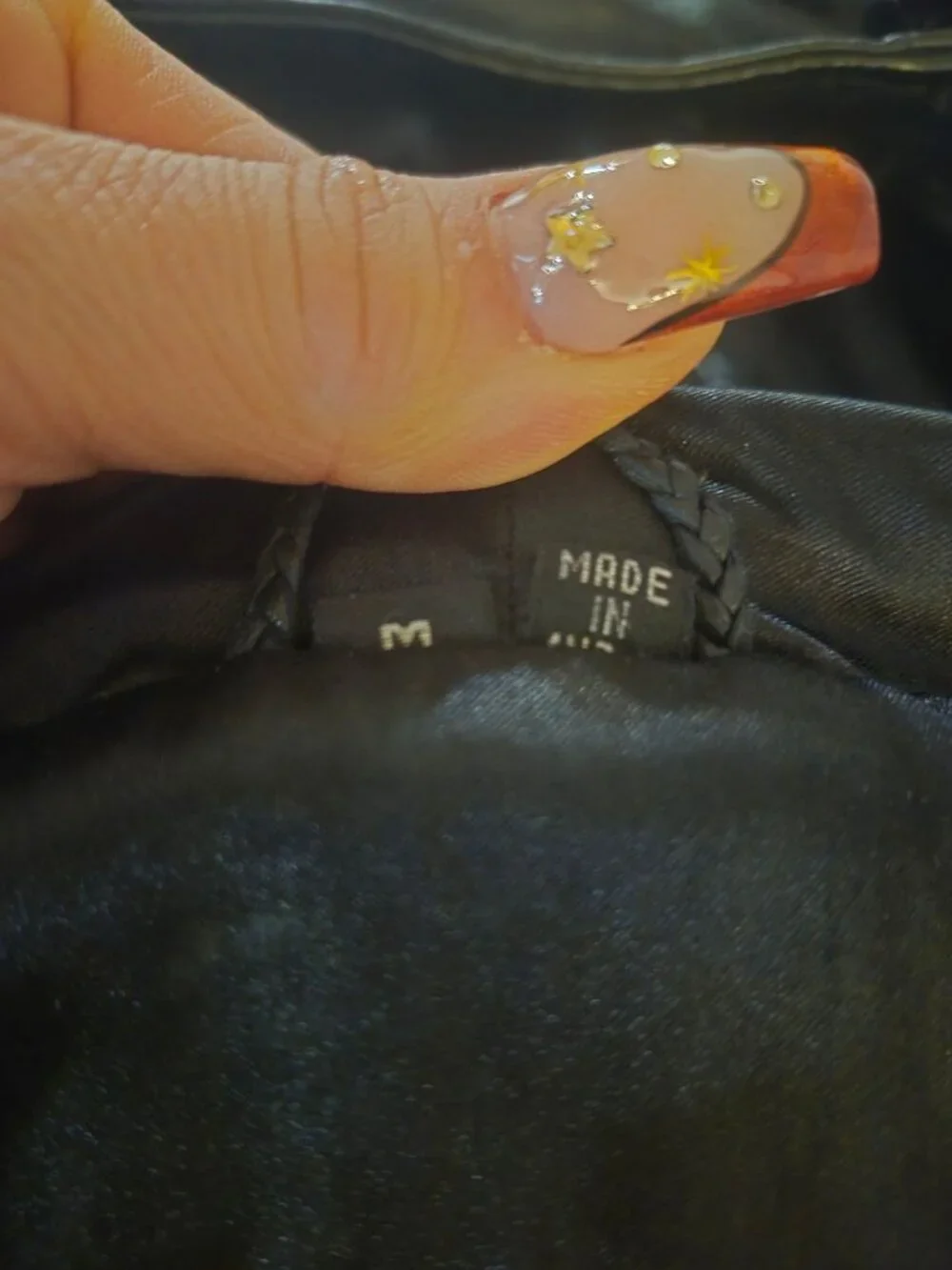 Vintage Izzi Black Leather Hooded Zip-Up Jacket Medium - Picture 5 of 8